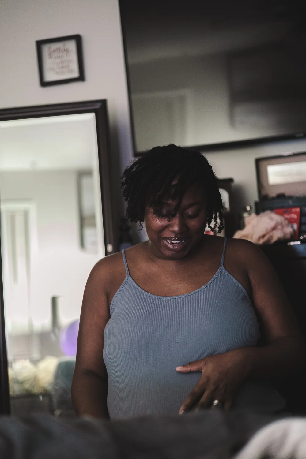 Tender birth photography moment
