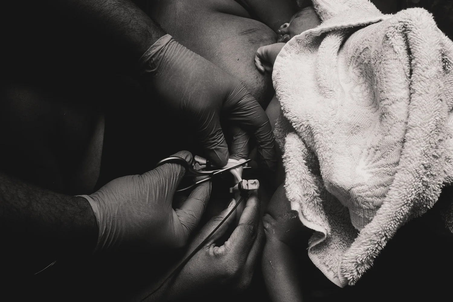 Cord cutting during a birth story