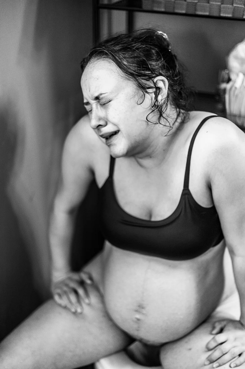 Black and white birth story image